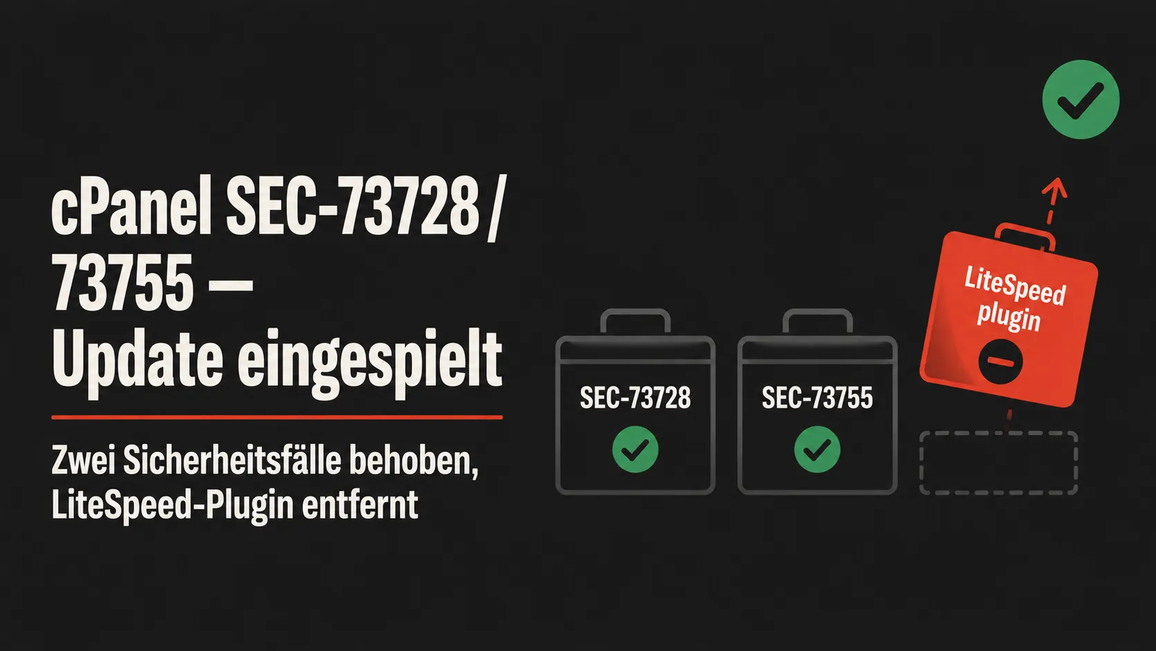 Symbolbild zum cPanel-Sicherheitsupdate SEC-73728 und SEC-73755: zwei behobene Sicherheitsfälle und ein entferntes LiteSpeed-Plugin auf allen rack::SPEED-Servern